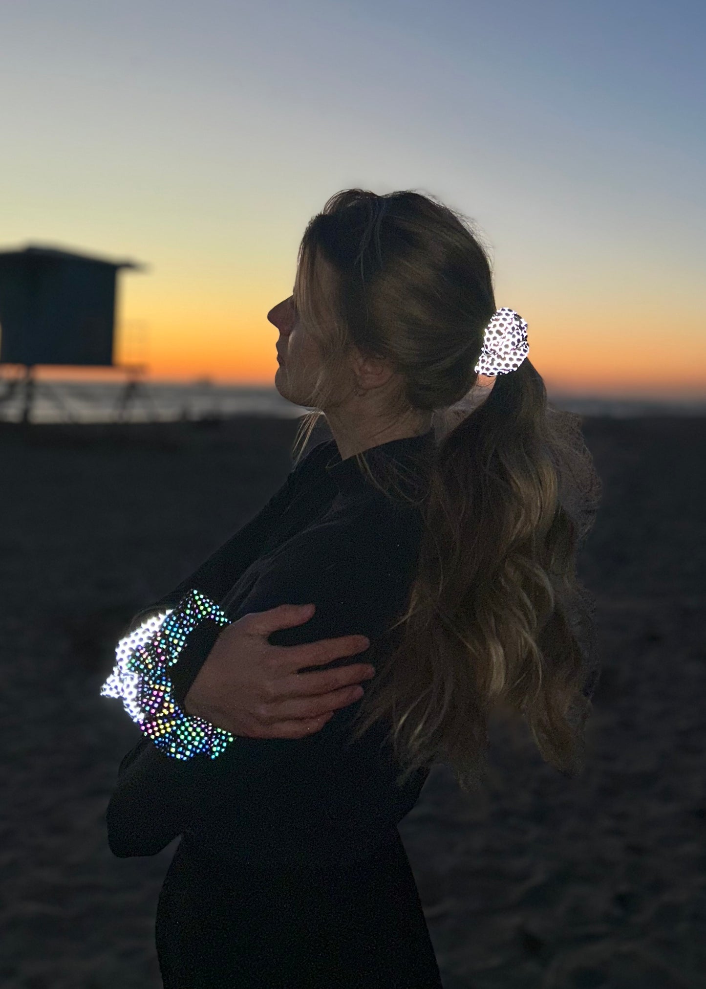 Rainbow Reflective Scrunchie, Large